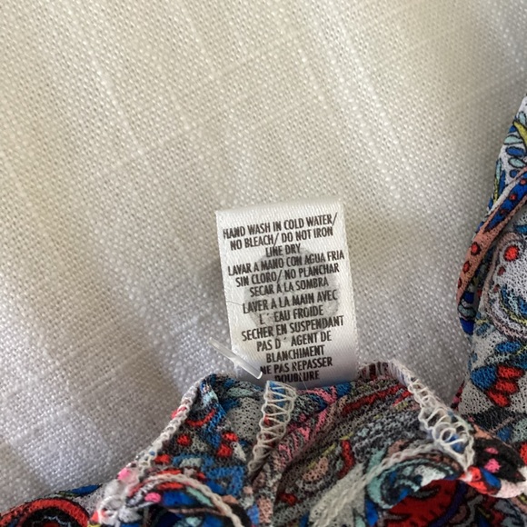 Luli Fama Rebeldia -T Back Romper Womens Size Large Paisley Mixed Print  Beach - Picture 11 of 16